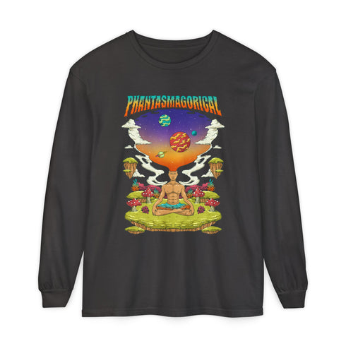 Namaste (Front design) - Unisex Garment-dyed Long Sleeve T-Shirt